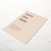 Stro Beige Save the Date Roze Goud Folie Uitnodiging (Gedraaid)