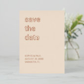 Stro Beige Save the Date Roze Goud Folie Uitnodiging (Staand Voorkant)