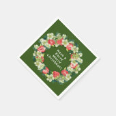 (Stro) Berry Merry kerst Groenboek Cocktail Servet (Hoek)