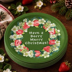 (Stro) Bes Kerstmis Groene Papieren Bord
