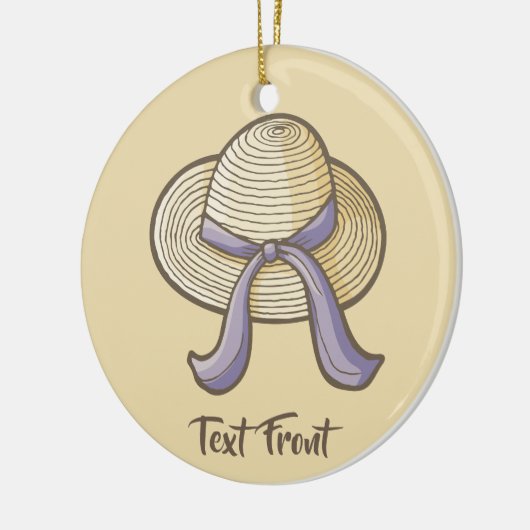 Stro Pet Beige Keramisch Ornament (Links)