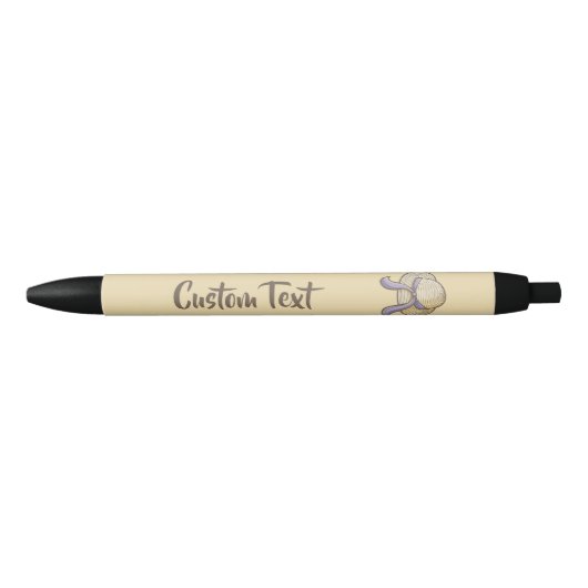 Stro Pet Beige Zwarte Inkt Pen (Voorkant)