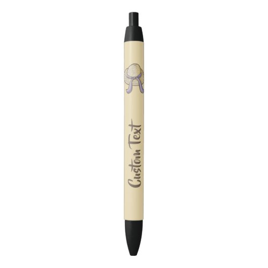 Stro Pet Beige Zwarte Inkt Pen (Voorkant Verticaal)