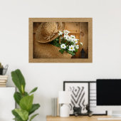 Stro Pet en Daisies Fotografie Poster (Thuiskantoor)