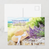 Stro Pet en lavendel op stenen muur Feestdagenkaart (Voorkant / Achterkant)