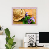 Stro Pet en lavender Flowers Fotografie Art Poster (Thuiskantoor)