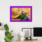 Stro Pet en lavender Flowers Fotografie Art Poster (Thuiskantoor)