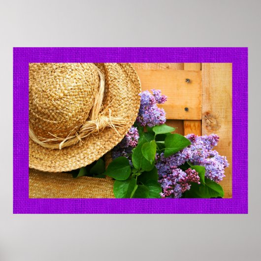 Stro Pet en lavender Flowers Fotografie Art Poster (Voorkant)