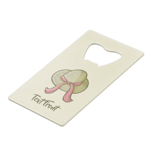 Stro Pet Geel Creditkaart Flessenopener (Voorkant Gekanteld)