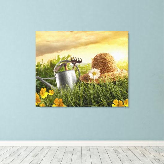 Stro-Pet in Meadow Photo Canvas Art (Insitu (Houten vloer))