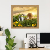 Stro Pet in Poster voor weide fotografie (Thuiskantoor)