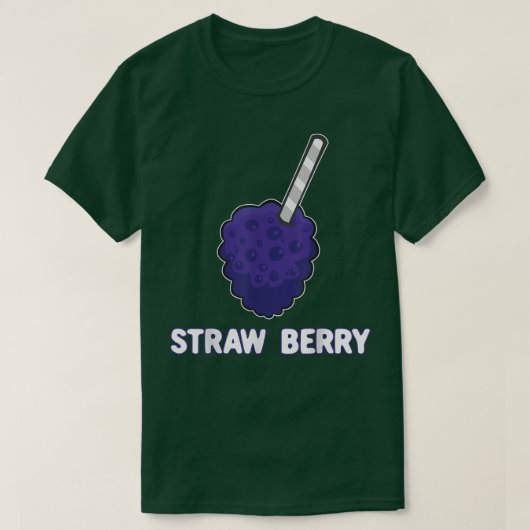 Stro Raspberry Pun Summer Fruits Vegan Food Veget T-shirt (Design voorkant)