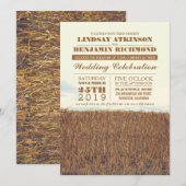 Strobaal rustieke land huwelijksuitnodiging kaart (Voorkant / Achterkant)