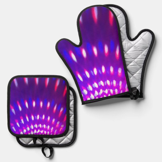 Strobe Light Design Oven Mitt & Pot Houder Set (Voorkant / Achterkant)