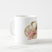 Strohoed Rood Wit Strepen Strik Koffiemok (Voorkant links)