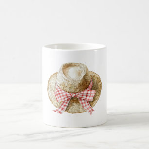Strohoed Rood Wit Strepen Strik Koffiemok