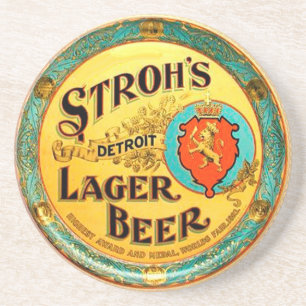 Strohs Beer Detroit MI Sandstone Onderzetter