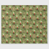 Strohsterne and Candles Cadeaupapier (Vlak)