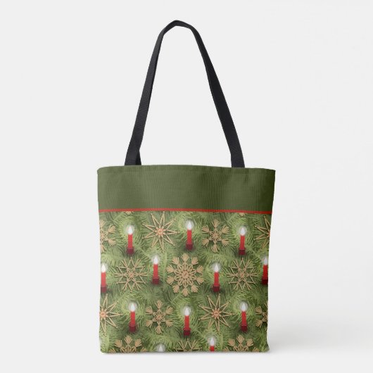 Strohsterne and Candles Tote Bag (Achterkant)