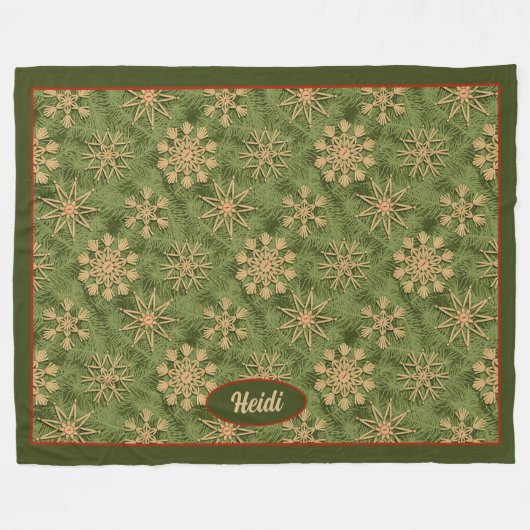 Strohsterne on Pine Tree Fleece Deken (Voorkant (Horizontaal))