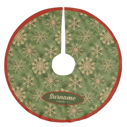 Strohsterne on Pine Tree Kerstboom Rok (Voorkant)