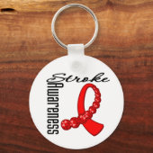 Stroke Awareness Gemstone Ribbon Sleutelhanger (Voorkant)