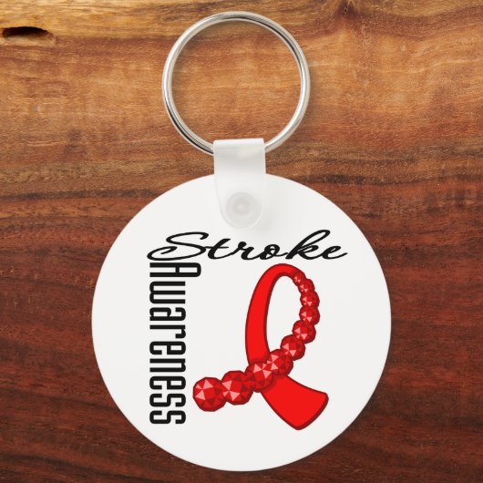 Stroke Awareness Gemstone Ribbon Sleutelhanger (Voorkant)