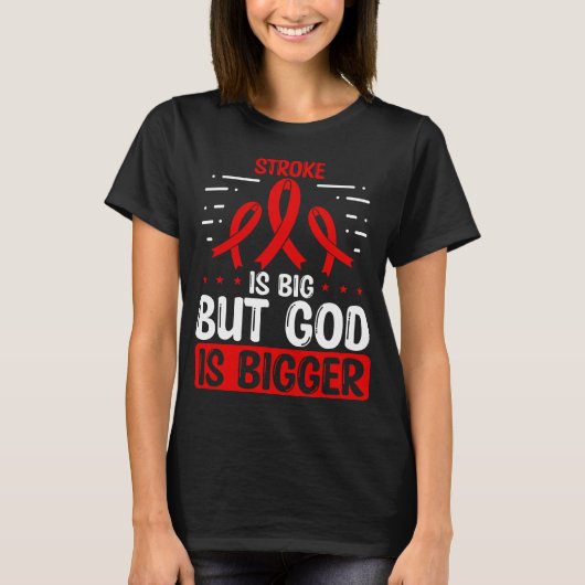 Stroke Awareness God Stroke Ribbon Stroke T-shirt (Voorkant)
