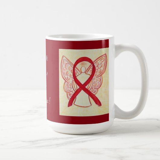 Stroke Awareness Red Ribbon Angel - Aangepaste Mok (Rechts)