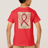 Stroke Awareness Red Ribbon Angel T-shirt (Achterkant)