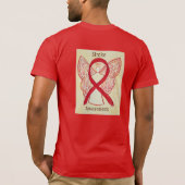 Stroke Awareness Red Ribbon Angel T-shirt (Achterkant)