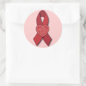 Stroke Awareness Red Ribbon Ronde Sticker (Tas)