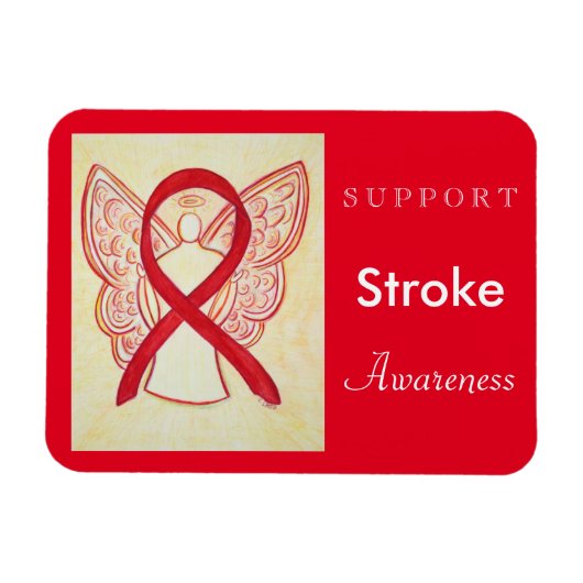 Stroke Awareness Ribbon Angel Custom Magnet Magneet (Horizontaal)