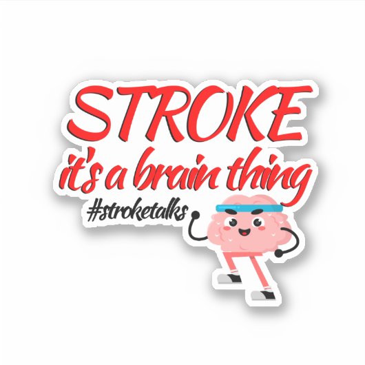 Stroke Awareness Sticker - Het is een hersending (Voorkant)