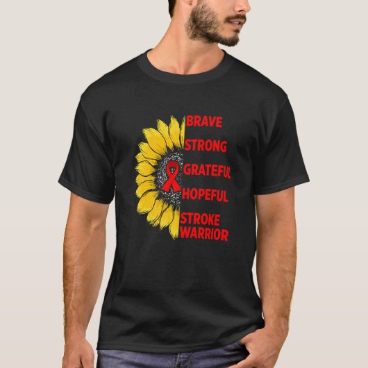 Stroke Awareness Survivor Pride Strong Warrior T-shirt (Voorkant)