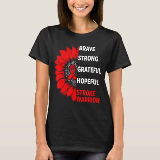 Stroke Awareness Survivor Pride Strong Warrior T-shirt (Voorkant)