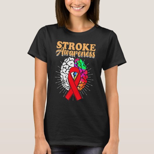 Stroke Awareness Survivor Treatment  Strong Warrio T-shirt (Voorkant)