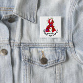 Stroke FLOWER RIBBON 1 Vierkante Button 5,1 Cm (In situ)