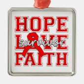 Stroke Hope Love Faith Survivor Metalen Ornament (Voorkant)