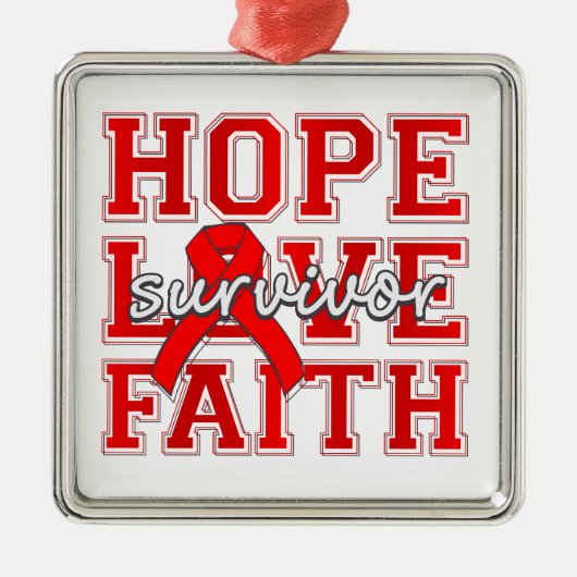 Stroke Hope Love Faith Survivor Metalen Ornament (Voorkant)