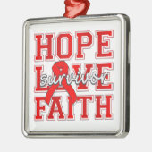 Stroke Hope Love Faith Survivor Metalen Ornament (Links)