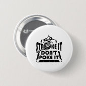 Stroke It Don't Poke It Pool Biljart Speler Fun Ronde Button 5,7 Cm (Voorkant /achterkant)