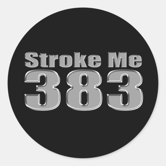 Stroke me 383 zwart ronde sticker (Voorkant)