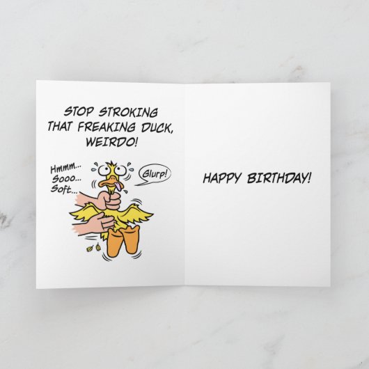 Stroke of Duck (verjaardag) Kaart (Binnen)