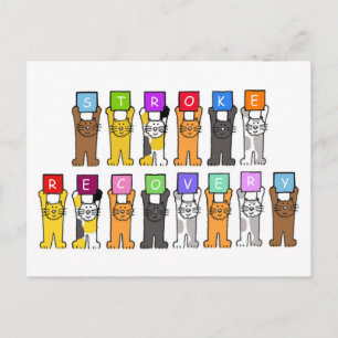 Stroke Recovery Profiteer snel van Cartoons katten Briefkaart