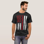 Stroke Survivor American Flag Red Ribbon  T-shirt (Voorkant volledig)