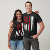 Stroke Survivor American Flag Red Ribbon  T-shirt (Unisex)