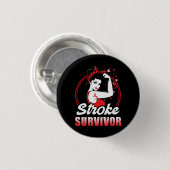 Stroke Survivor Stroke Awareness Red Ribbon Brain Ronde Button 3,2 Cm (Voorkant /achterkant)