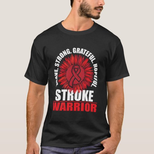 Stroke Warrior Stroke Survivor Red Awareness Ribbo T-shirt (Voorkant)