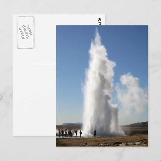 Strokkur- Geyser in IJsland Briefkaart (Voorkant / Achterkant)